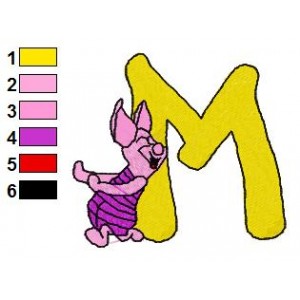 Winnie the Pooh Alphabet M Embroidery Design